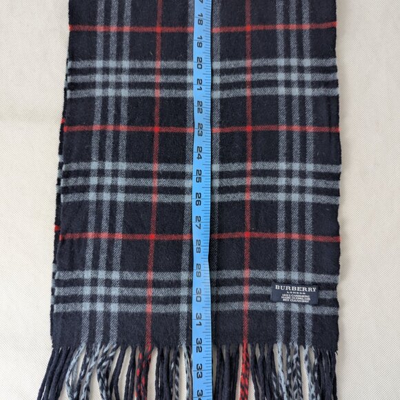 Burberry Unisex Check Cashmere Scarf Blue – Pre-Loved – Soft Warm Designer Wrap - Picture 6 of 7